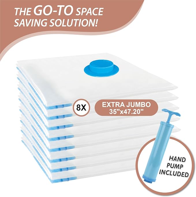 8 Pack XXL Jumbo Vacuum Storage Bags, Extra Large Vacuum Seal Bags - Image 4