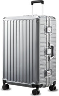 LUGGEX Checked Suitcase with Spinner Wheels, 28 Inch Aluminum Frame Zipperless by LuggeXLUGGAGE