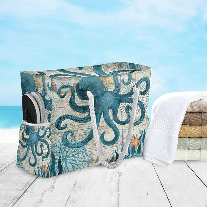senya Large Beach Bags Totes Canvas Tote Shoulder Bag Soft Wave Water Resistant - Image 5