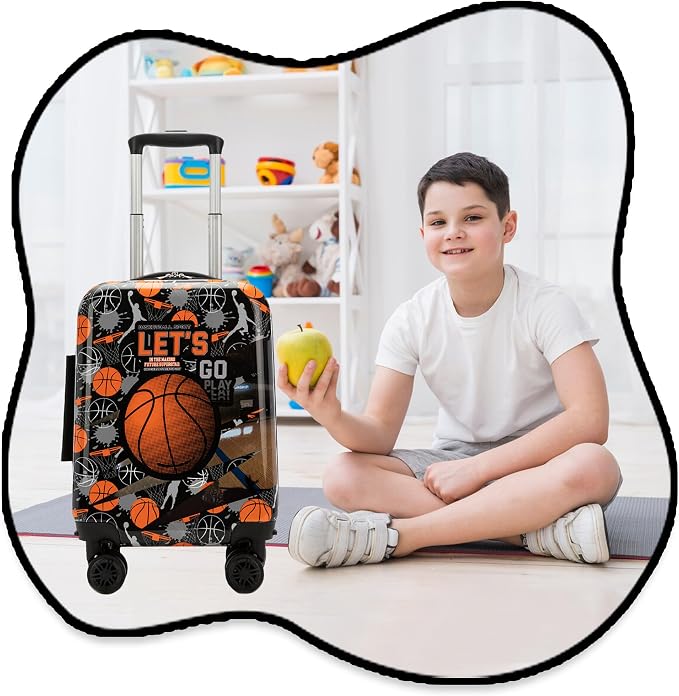 Kid’s Luggage Set 5 Piece Suitcase Set 16’’ Hardside Basketball Luggage - Image 7