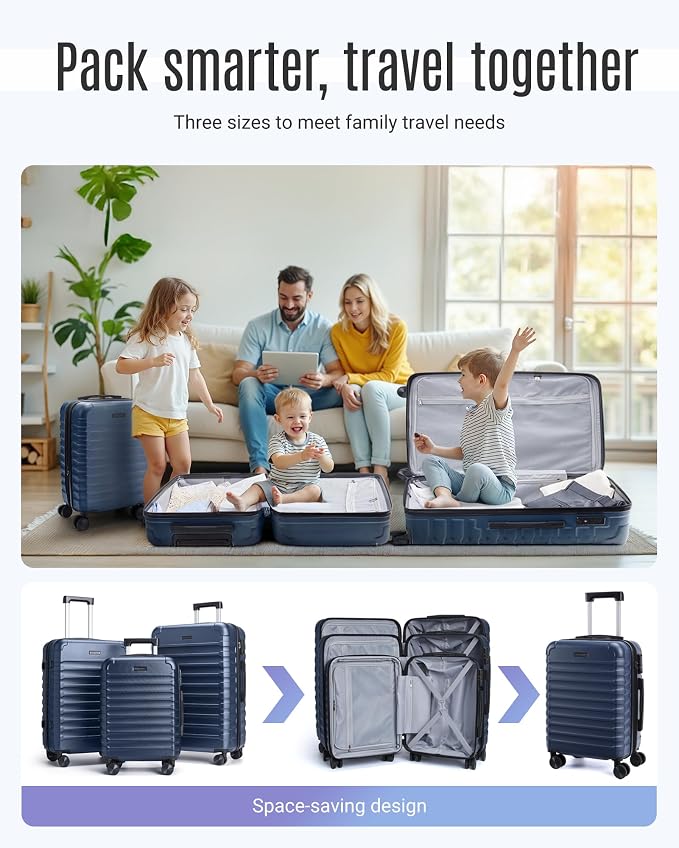 LIGHT FLIGHT Luggage Sets, 3 Piece Durable Suitcase Set - Image 2
