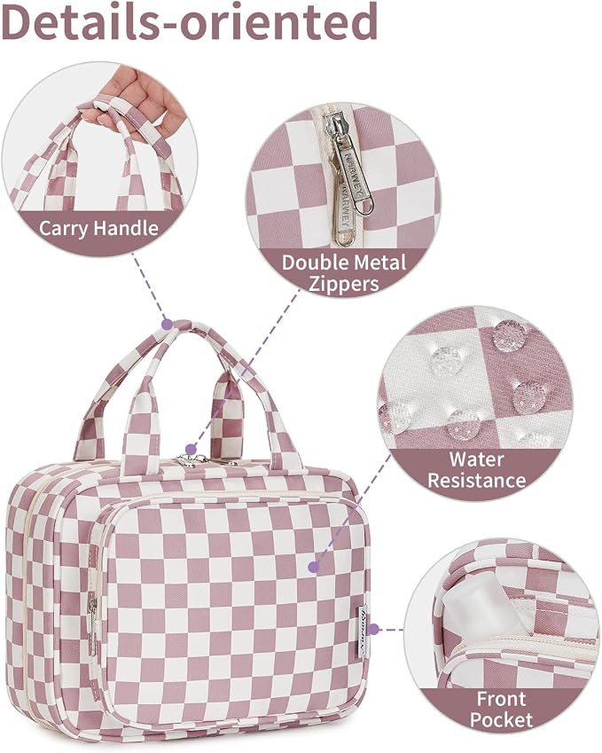 Narwey Travel Toiletry Bag for Women Large Hanging Makeup Bag Organizer - Image 8
