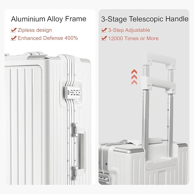 Carry On Luggage 22x14x9 Airline Approved Aluminum Frame, 20 Inch Hard Shell - Image 6