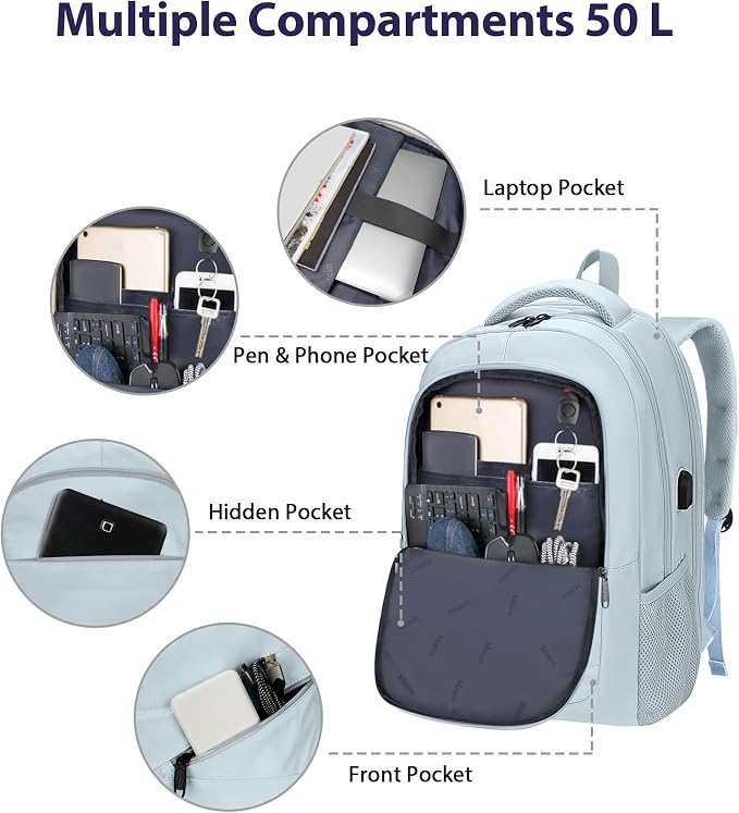 MATEIN 18 Inch Laptop Backpack for Women, Extra Large Anti Theft College - Image 7