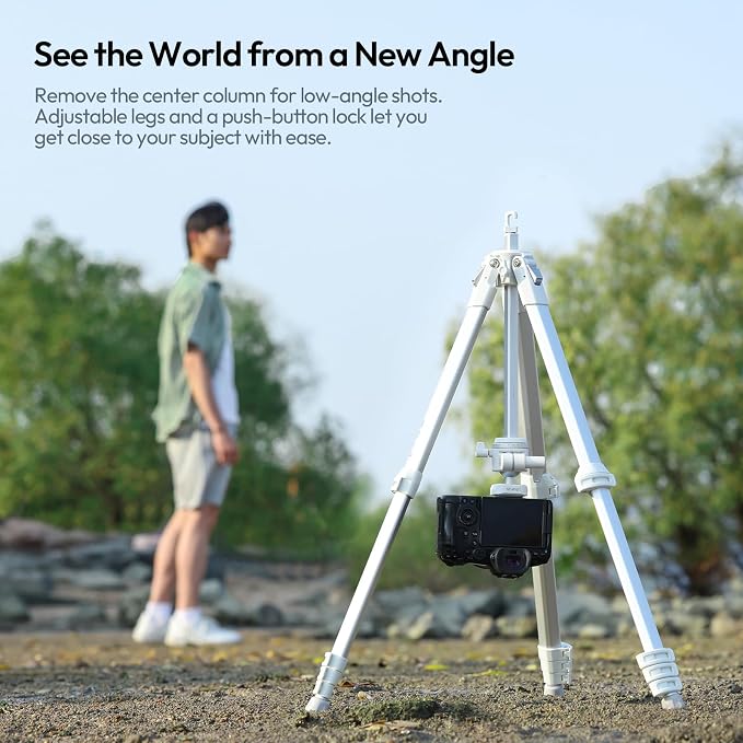 ULANZI Ombra Ⅱ Camera Travel Tripod White, 61.5" Aluminum Tripod Foldable - Image 4