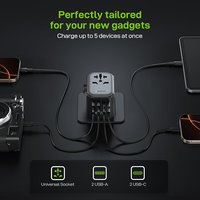 EPICKA Pulse 45W European Travel Plug Adapter, Universal Power Adapter - Image 2