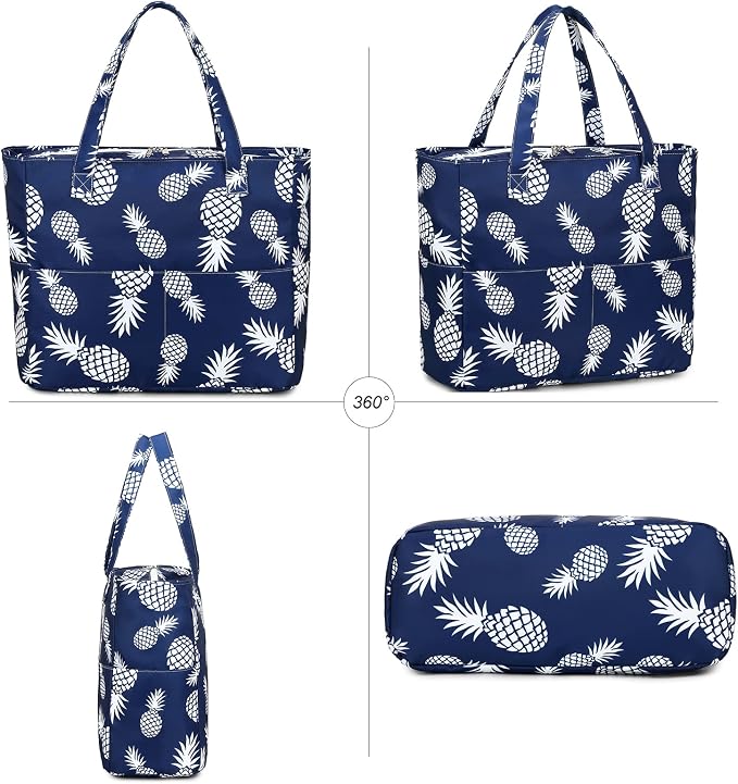 LEDAOU Large Beach Tote Bag Women Waterproof Sandproof Zipper Beach Tote Bag - Image 8