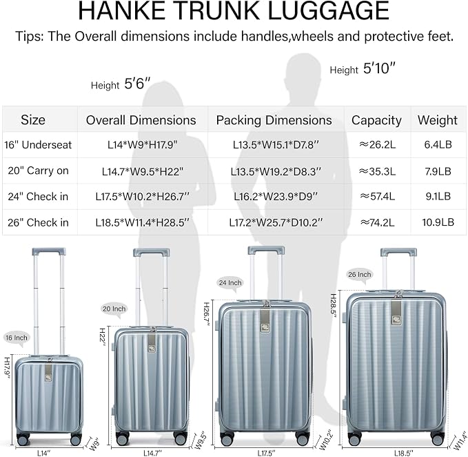 Hanke 16 Inch Underseat Carry On Suitcases - Image 3