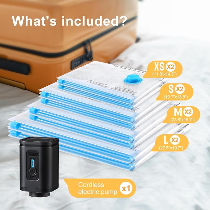 Travel Vacuum Bags with Portable Electric Pump - Image 2