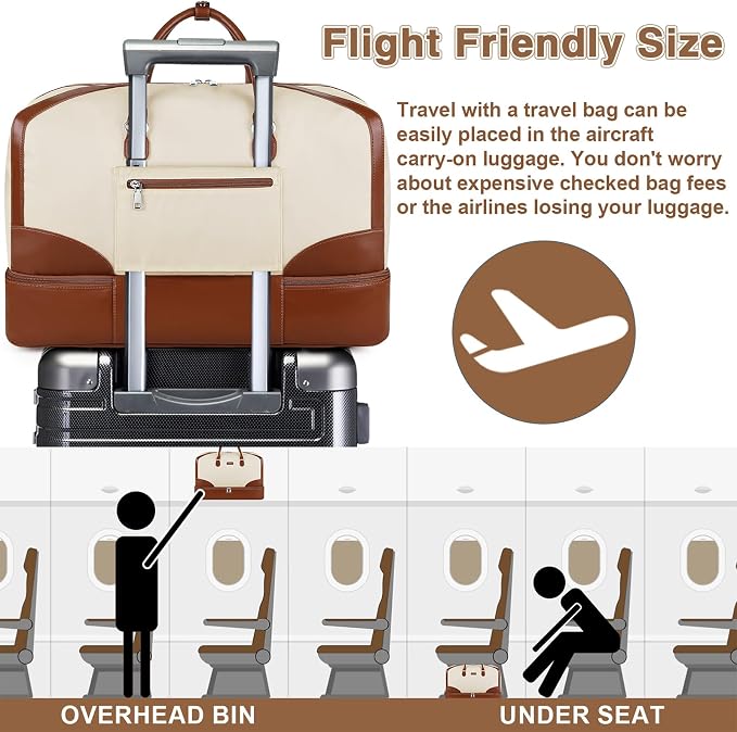 Weekender Bag for Women, Travel Duffel Bag Carry On Overnight Bag - Image 7