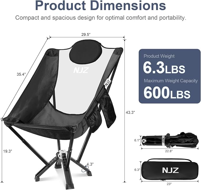 High Back Camping Chair, Outdoor Comfortable Chair - Image 2