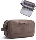BAGSMART Toiletry Bag for Men, PU Leather Travel Bag for Toiletries, Dopp Kit by BAGSMART