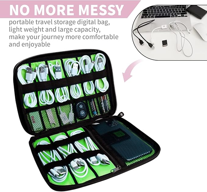 Electronics Travel Organizer, Portable Waterproof Electronic Travel Storage Bag - Image 3