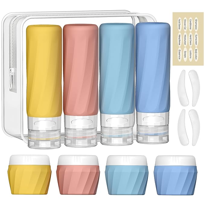 14pack Travel Bottles for Toiletries, TSA Approved Travel Size Toiletries by Silevoler