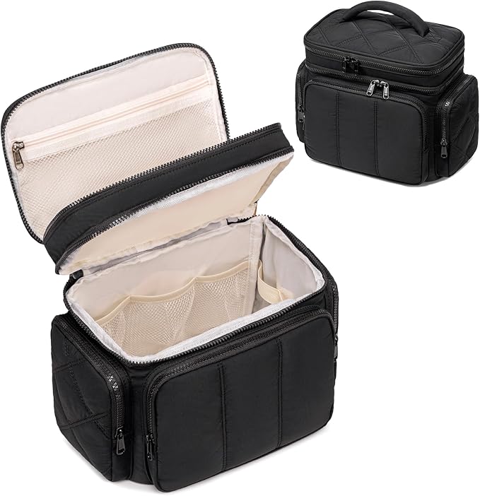 LEDAOU Toiletry Bag for Women, Quilted Travel Makeup Bag Organizer - Image 8