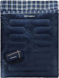 Double Sleeping Bag for Adults Machine Washable 2 Person Camping Sleeping Bag by WKFAMOUTCAMP