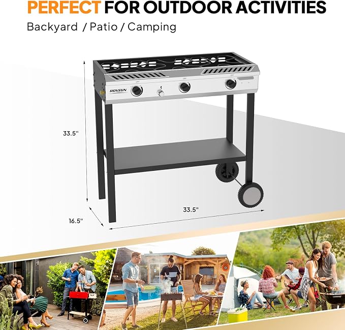 ROVSUN 3 Burner Outdoor Propane Burner - Image 6
