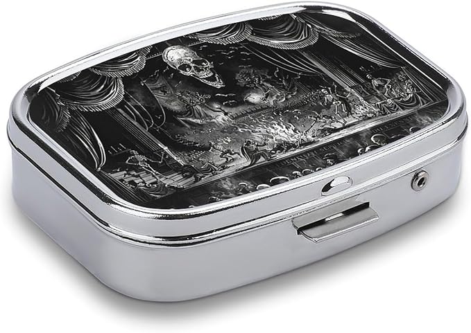 Metal 2 Compartment Pill Organizer Travel Friendly Portable Compact Pill Box - Image 3