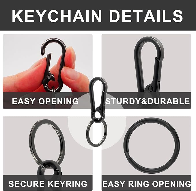 Keychain Keyring Set for Men Women Classic Metal Home Car Key Holder Organizer - Image 3