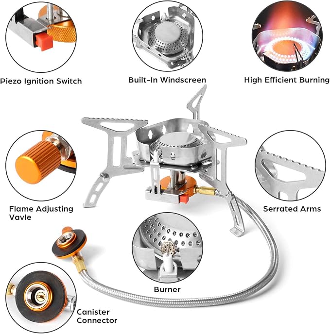 Odoland 3500W/6800W Windproof Camp Stove Camping Gas Stove - Image 6