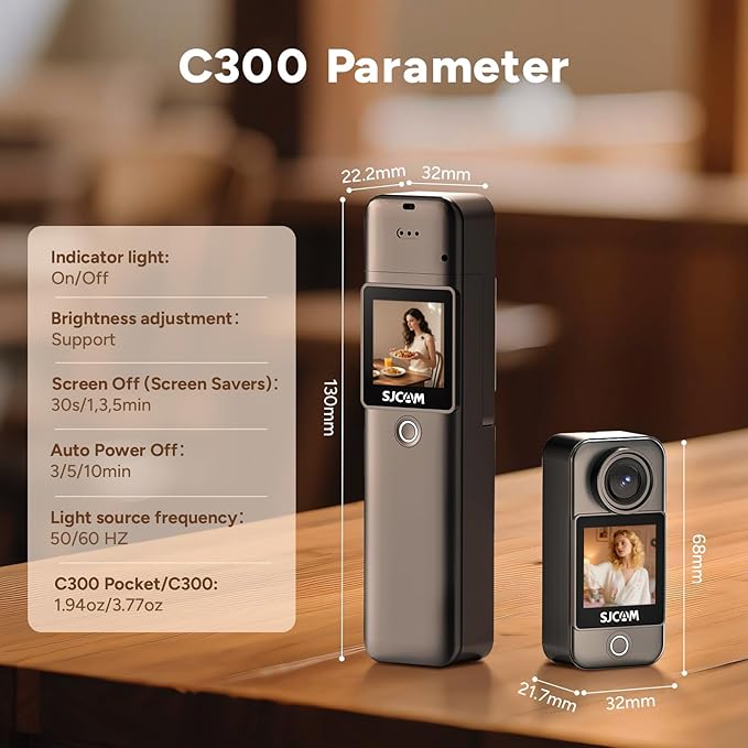 SJCAM C300 Pocket Action Camera 4K, 7Hour Power, 6-Axis Stabilization, - Image 6