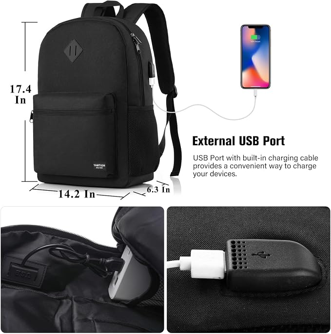 School Backpack 3PCS Sets for Teens Lightweight Bookbag - Image 6