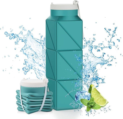 610ml Collapsible Water Bottles Upgrade Foldable Water Bottle BPA Free Reusable by POPDIGITO