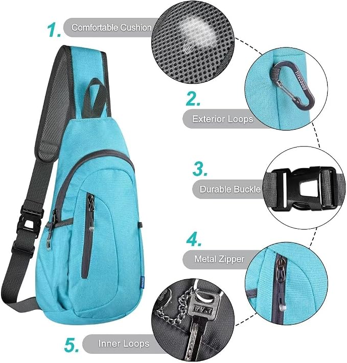 TITECOUGO Small Sling Bag, Lightweight Crossbody Backpack - Image 5