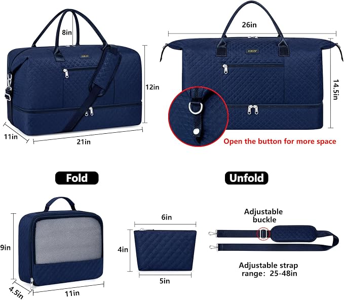 Weekender Bag for Women, Travel Duffel Bag Carry On Overnight Bag - Image 6