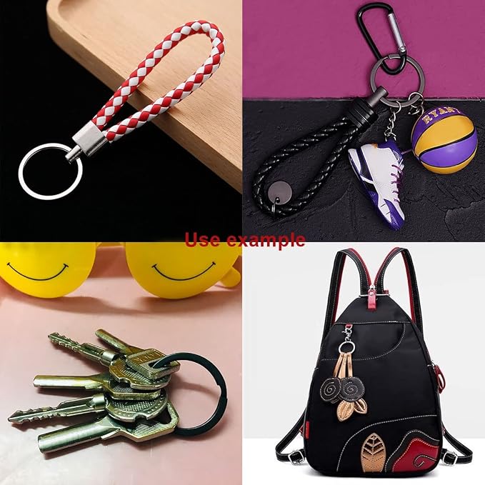 40 Pack Key Ring Keychain Mix 4 Sizes Silver Metal Flat Split Key Chains Rings - Image 8