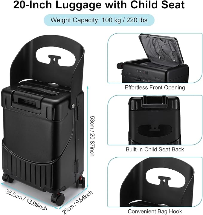 20 Inch Ride on Luggage with Seat - Image 3