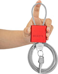 Adjustable Cable Locks with 3 Keys | 6.56ft L x 1/6in D Aluminum Steel Cable by BOZZYS