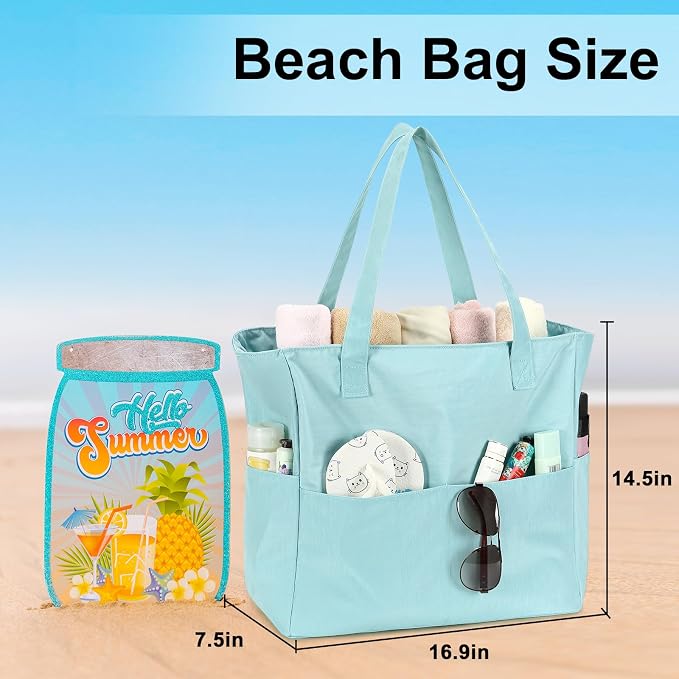 LEDAOU Beach Bag Waterproof Sandproof Women Tote Bag Pool Bag - Image 4