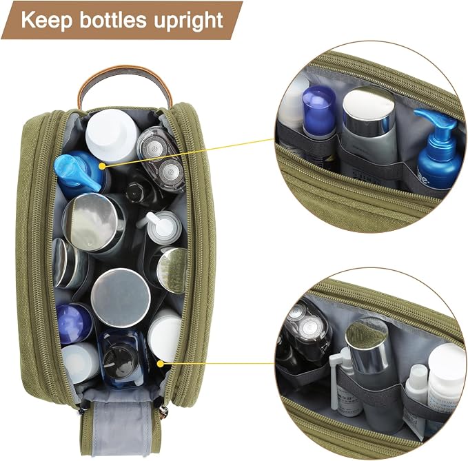BAGSMART Toiletry Bag for Men, Canvas Travel Toiletry Organizer Dopp Kit - Image 6