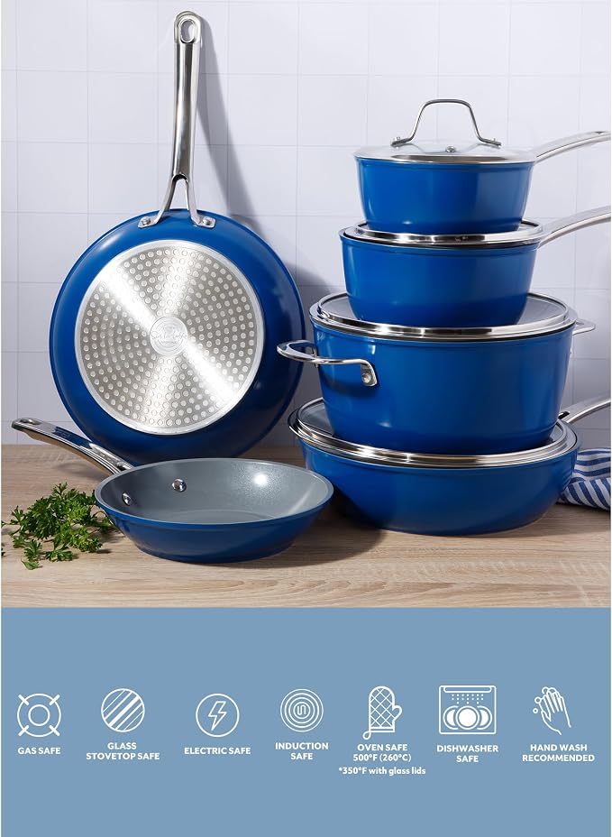 Sur La Table Kitchen Essentials Cool Commune Hard Anodized 10 Piece PFA Free - Image 7