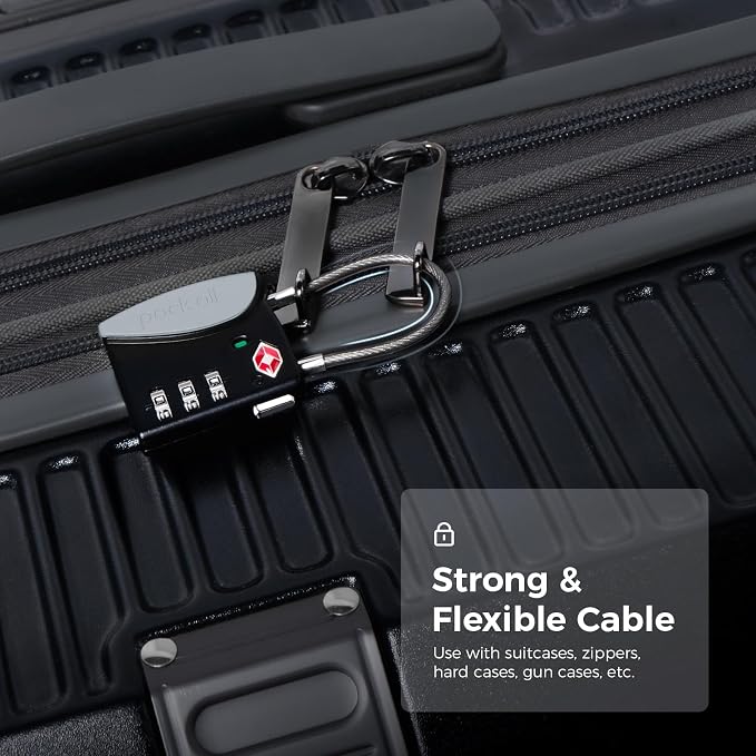 pack all TSA Approved Cable Luggage Locks, 3 Digit Combination Padlocks - Image 3