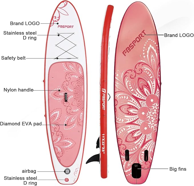 FBSPORT 11' Premium Stand Up Paddle Board, Yoga Board - Image 5