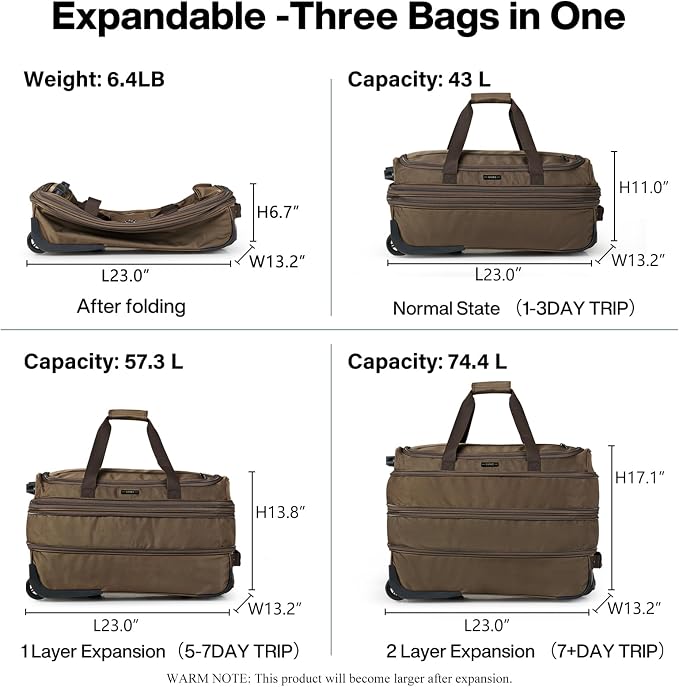 Hanke Expandable Carry On Luggage Suitcases - Image 2