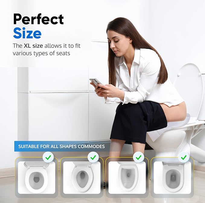Toilet Seat Covers Disposable Flushable Travel Pack of 50 XL-Disposable Toilet - Image 3