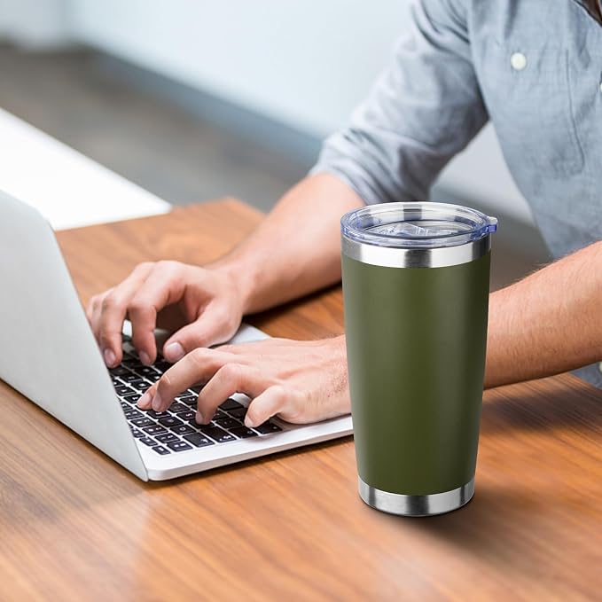 20oz Tumbler with Straw and Brush, Stainless Steel Vacuum Insulated tumbler - Image 5