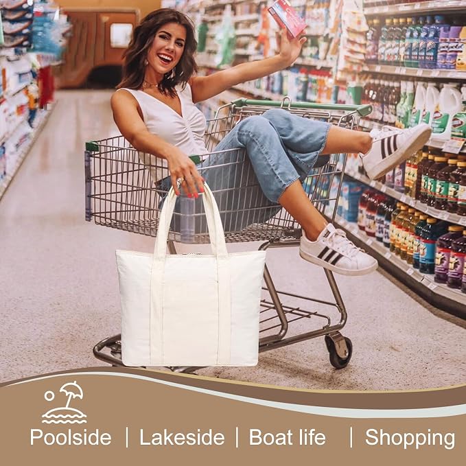 LEDAOU Beach Bags for Women, Beach Bags Waterproof Sandproof, Packable Beach - Image 8