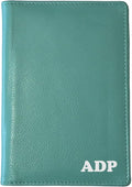 Personalized Monogrammed Turquoise Leather RFID Passport Wallet by 123CheapChecks