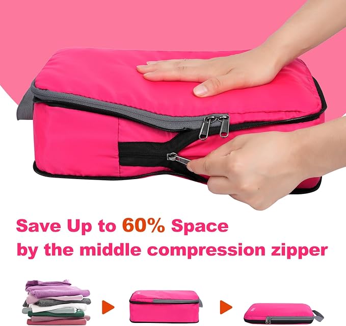 BAGAIL 4 Set/6 Set/8 Set Compression Packing Cubes Travel Accessories - Image 4