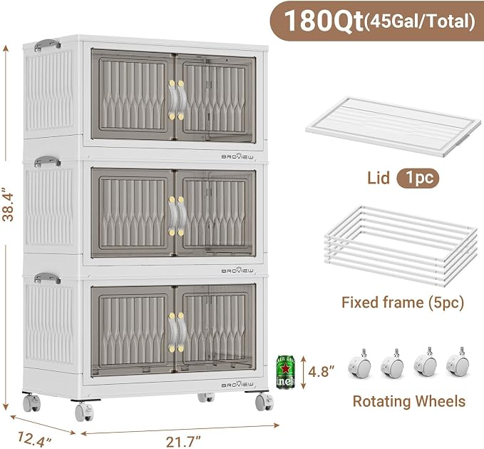 BROVIEW 180Qt Stackable Storage Bins - Image 2
