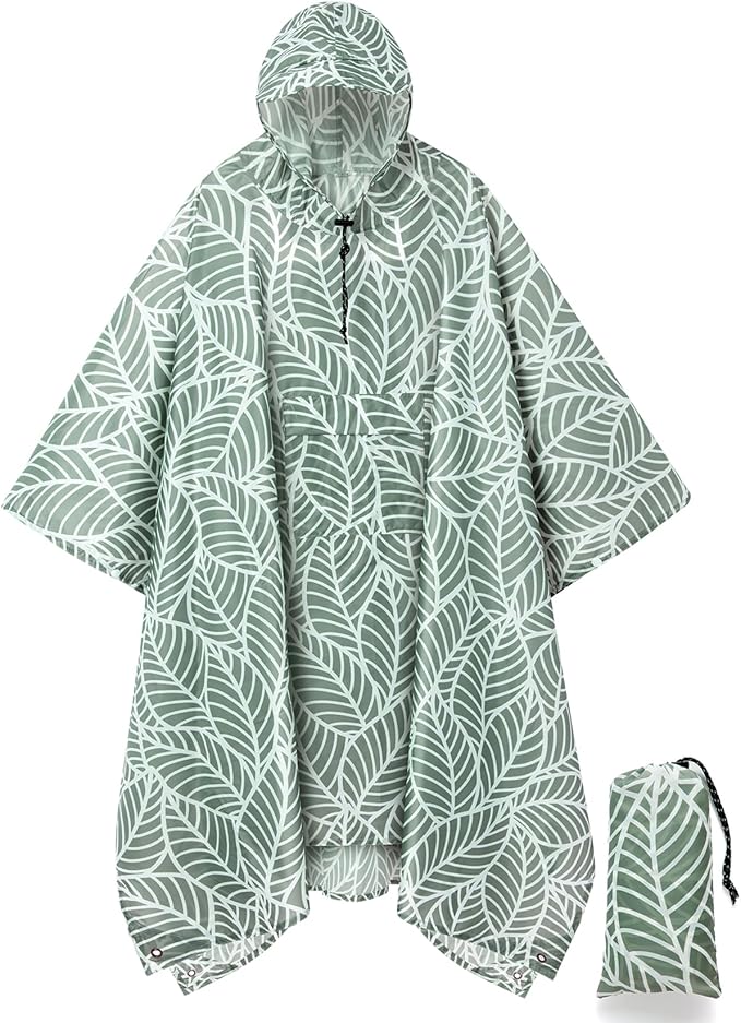 salamra Hooded Rain Poncho Waterproof Raincoat Jacket by salamra