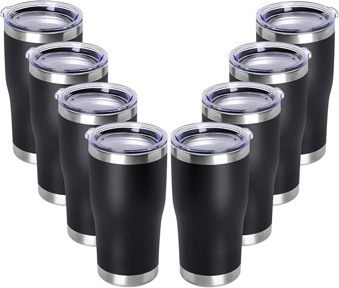 DOMICARE 20oz Tumbler with Lid Stainless Steel Tumblers Bulk, Double Wall by VisittheDOMICARE
