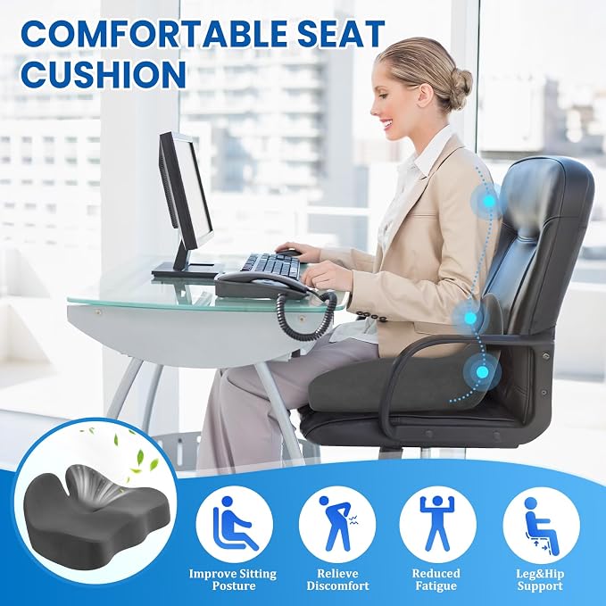Seat Cushion, Memory Foam Office Chair Seat Cushion - Image 4