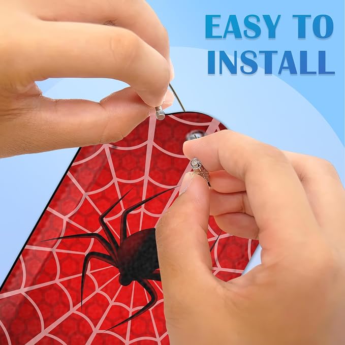 2 Pack Luggage Tags with Spider On Spider Web - Image 3