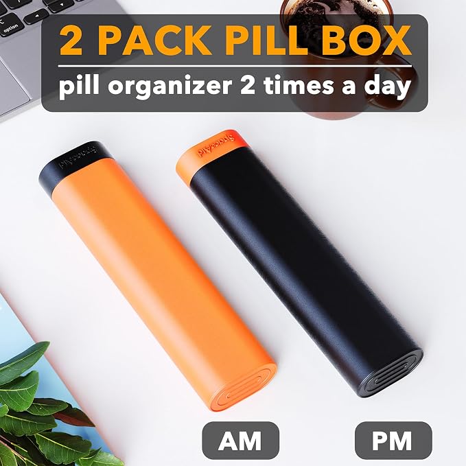 SpaceAid 2 Pack Pill Organizer Box 7 Day, Weekly Travel Pill Case Holder - Image 2