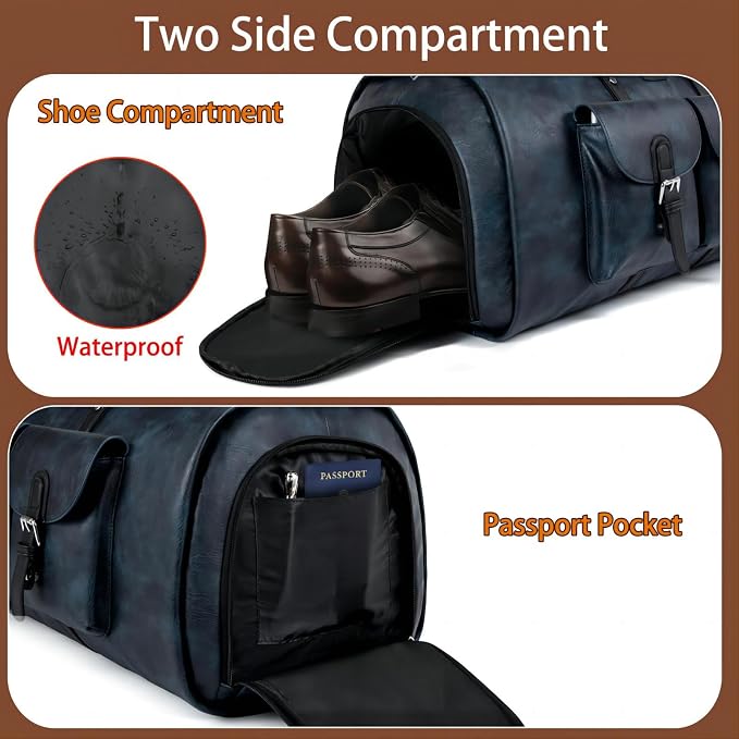 Garment Bag for Travel, Convertible Carry on Garment Duffel Bag for Men 3Pcs - Image 5